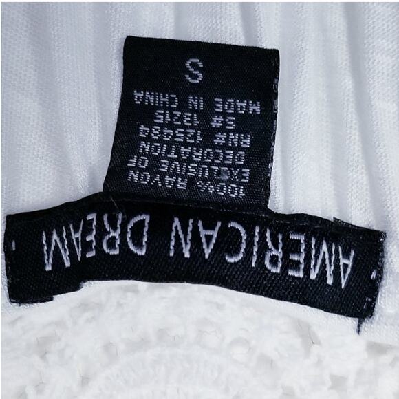 AMERICAN DREAM Crochet Open White Lightweight Asymm Vest Style #13215 - Small - Picture 7 of 7